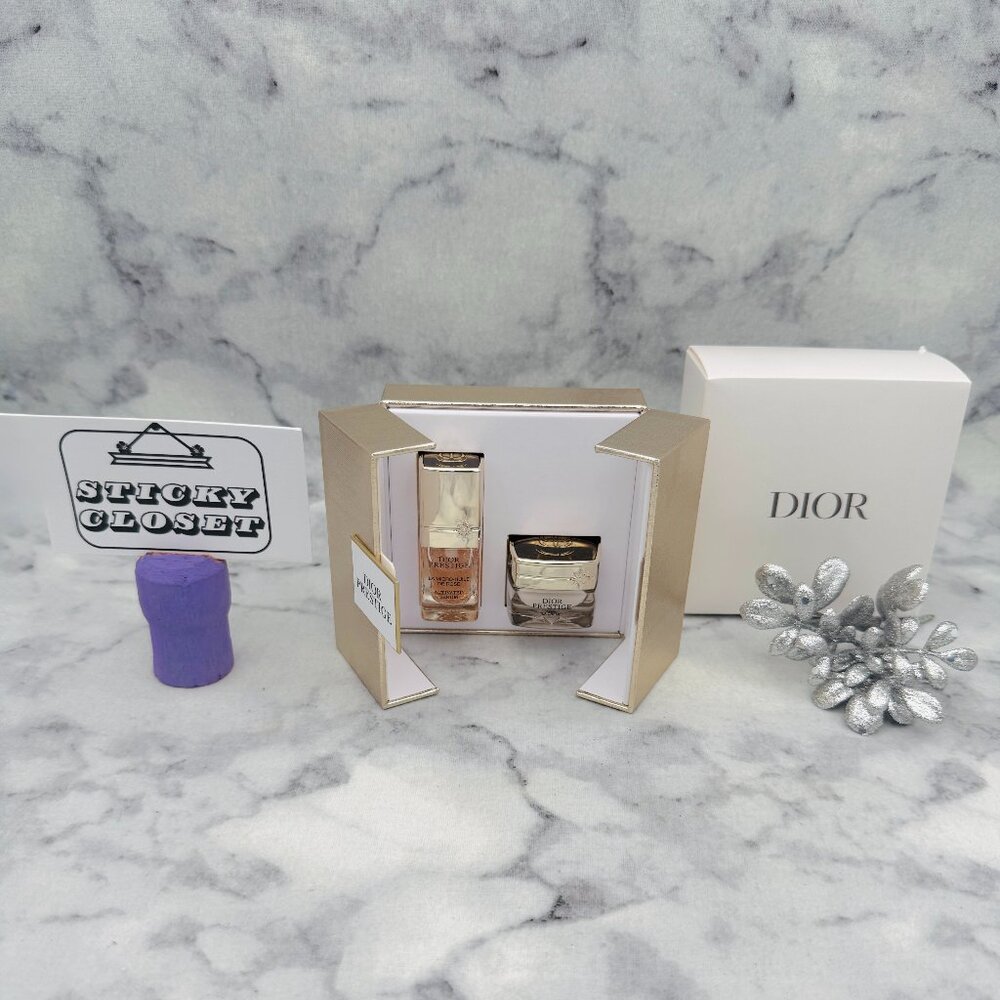 DIOR Prestige Skincare Gift Set-La Micro Serum & Repair Cream-2pc-GOLD BOXED-NEW